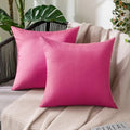 MIULEE Decorative Outdoor Pillow Covers Waterproof 16x16 Hot Pink by MIULEE