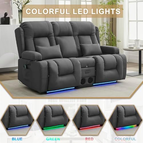 URRED Power Loveseat Recliner Sofa - Image 6