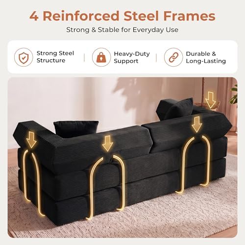 79" Convertible Sofa Bed, Boneless Couch - Image 6