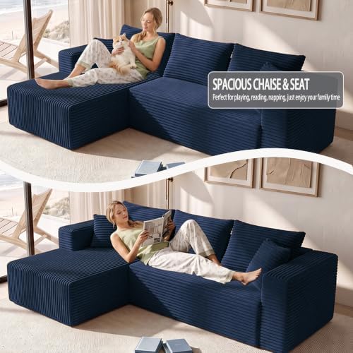 92.5" Boneless Couch, Left Facing Sectional Sofa - Image 5