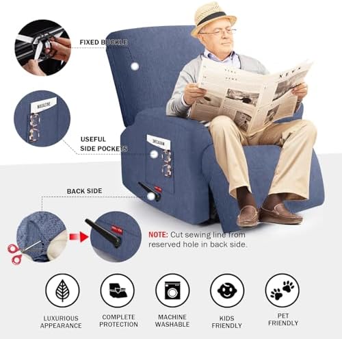 Oversized 3 Pieces Stretch Recliner Chair Covers - Image 2