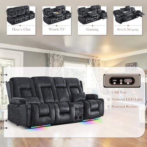 TUNYI Power Loveseat Recliner Sofa - Image 3