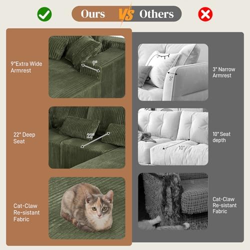 110" L Shaped Cloud Boneless Sectional Couches - Image 6
