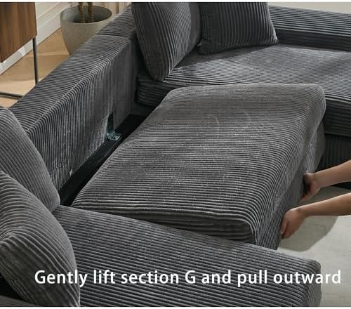 114" Sectional Couches with Pull Out Bed - Image 6