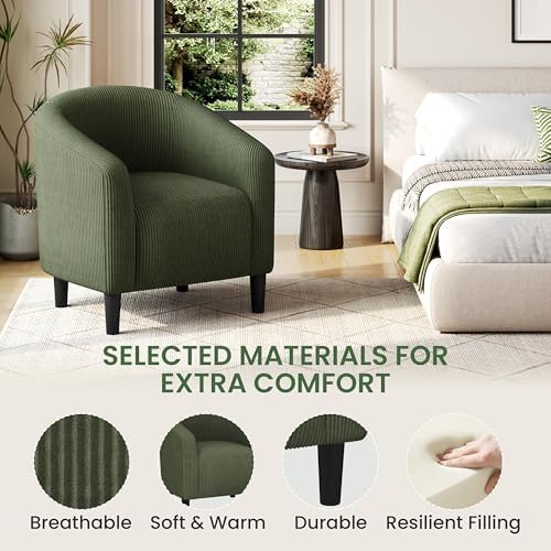 Yaheetech Compact Corduroy Accent Chairs Set of 2 - Image 6