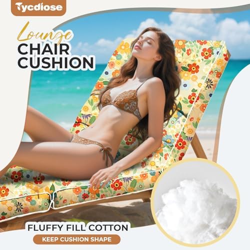 Outdoor Chaise Lounge Chair Cushion, Waterproof Non-Slip Patio Chaise Lounge - Image 2