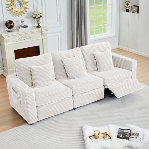 ORRD Power Reclining Sectional Sofa, Electric 3 Seat Recliner by ORRD