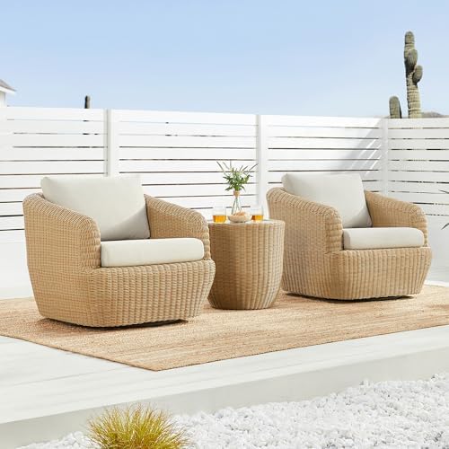 CHITA 3-Pieces Patio Wicker Bistro Set, Outdoor Furniture Set by Unknown