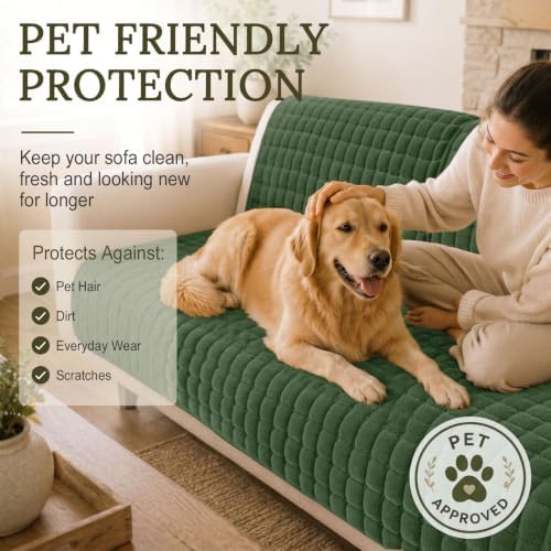 Smiry Velvet Couch Cover for Dogs, Non Slip Soft Sofa Protector for Pets - Image 6
