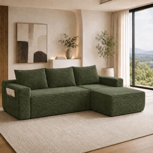 96 inch Boneless Couch, Modular L-Shaped Cloud Sectional Sofa by Yomsum