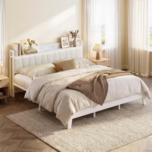 LIKIMIO King Bed Frame with Storage Headboard and Charging Station - Image 5