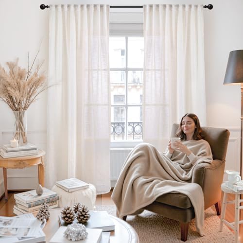 YoungsTex Natural Linen Curtains 90 Inches Long - Image 2
