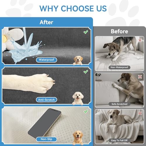 100% Waterproof Sectional Couch Covers, 2 Pieces L Shaped Sofa Cover - Image 4