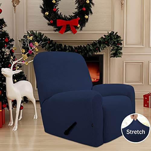 Easy-Going Stretch Recliner Chair Sofa Slipcover Washable Navy - Image 2