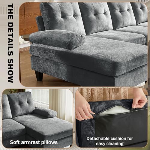 Sectional Couches for Living Room, Dark Grey - Image 5