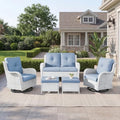 Belord 5 Piece Wicker Patio Furniture Set, Outdoor Swivel Rocker Chairs Set of 2 by Belord