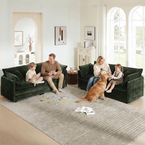 GNIXUU 76" Green Cloud Loveseat Sofa 2 Seater Modular Couch - Image 3