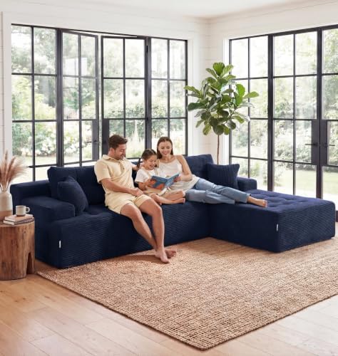 Hobestluk Boneless Couches Modular Sectional Sofa L-Shape Oversized Chaise - Image 4