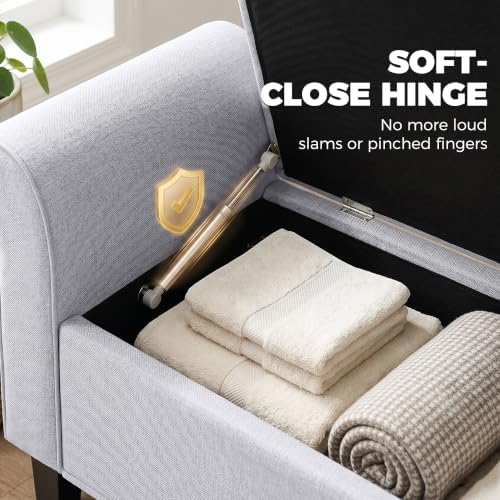 HOMCOM 47" Storage Ottoman End of Bed Bench - Image 5