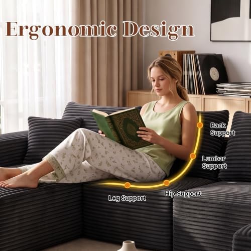 118" Modular Sectional Sofa, Boneless Couches - Image 5