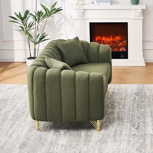 61.5" Oversized Modern Loveseat Sofa, Teddy Tufted Couch - Image 3