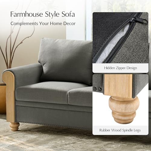 81" Mid-Century Modern 3-Seater Sofa, Upholstered Couch - Image 6