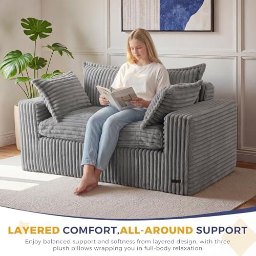 MAXYOYO Boneless Couch, 59-Inch Couch in a Box, Deep Loveseat - Image 3