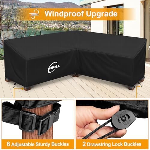 Kipiea V-Shape Outdoor Patio Furniture Covers Waterproof, 500D Heavy-Duty - Image 5