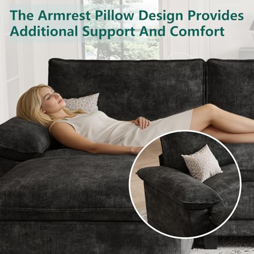 140" Modular Sectional Couch, U Shaped Cloud Sofa - Image 3