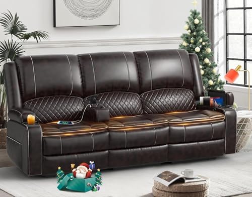 Yolsali 3 Seater Reclining Sofa, Reclining Couch Wall Hugger by SavortheHappyMoments
