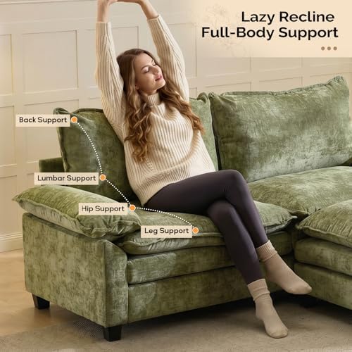 VINGLI 87" Convertible Sectional Sofa, L-Shaped Deep Seat Sofa Couch - Image 3