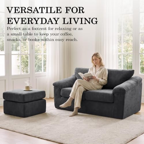 23.6" Boneless Sofa Ottoman, Modern Cloud Couch Ottoman, Upholstered Footrest - Image 4
