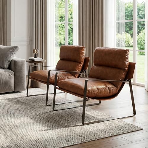 LukeAlon Modern PU Leather Accent Armchair - Image 3