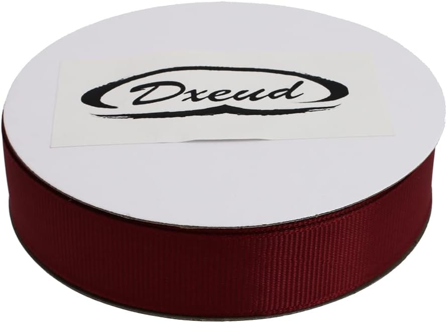 Solid Grosgrain Ribbon 25 Yard Each Roll 100% Polyester Woven Edge (3/4", Dark Red)