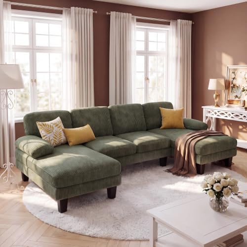 Furmax Sectional Couches for Living Room, Dark Green by Furmax