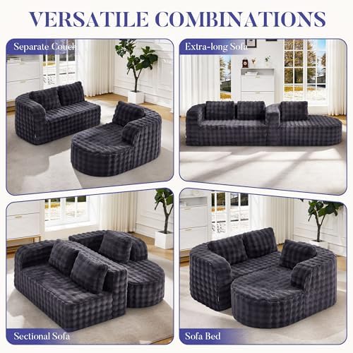 Hobestluk Boneless Couch Modular Sectional Sofa L-Shape Lounge Cloud Couch - Image 7