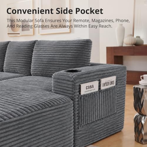 Skepphlay 133" U Shaped Couch, Boneless Sectional Couches - Image 4