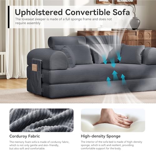 79"Round Arm Sofa with High Backrest Pillow - Image 6