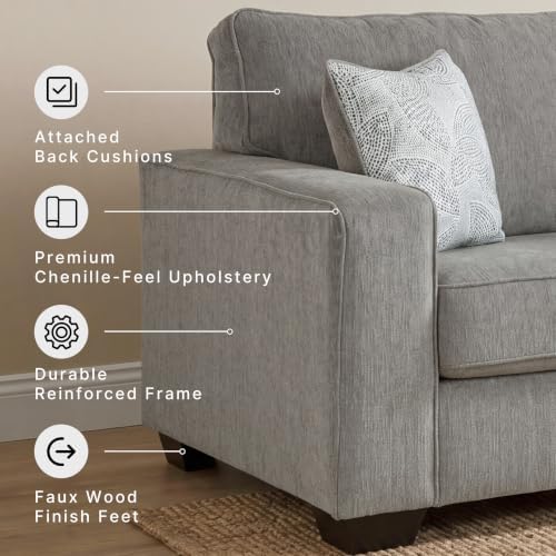 Signature Design by Ashley Queen Sleeper Sofa Couch, Alloy Gray - Image 4