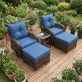 Patio Furniture Set with 6" Cushions, 5-Pieces Outdoor Furniture by SAILARY