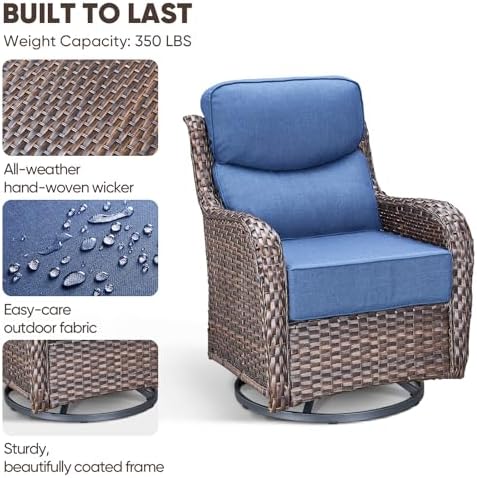 Swivel Patio Chairs sofa Set of 2 - Image 5