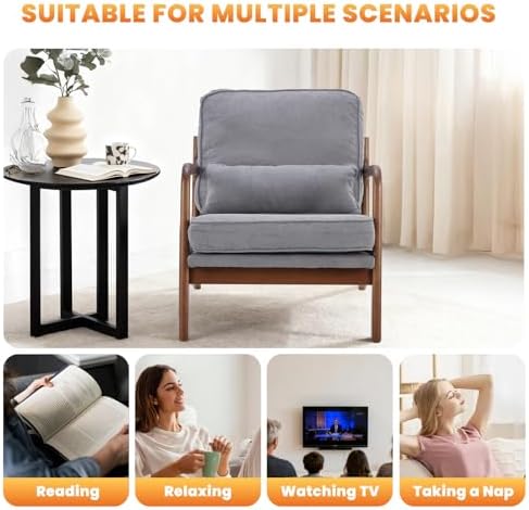 DUMOS Mid Century Accent Chairs Set of 2 - Image 5
