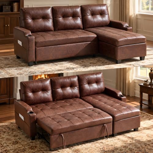 VINGLI L-Shaped Sectional Sleeper Sofa by VINGLI