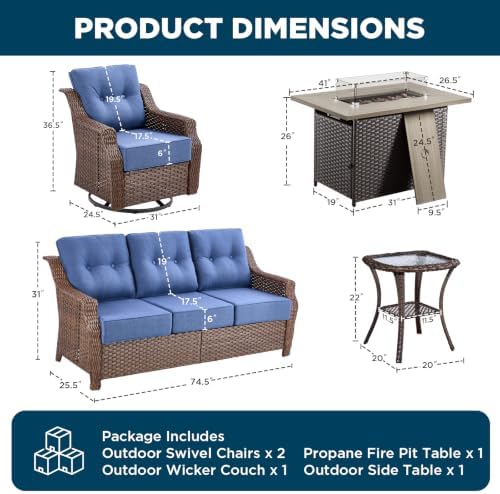 Luxury 5 Piece Patio Furniture Set - Image 2