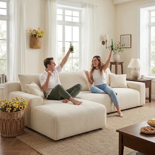 Homkdom Modular Sectional Sofa for Apartment, Left Facing - Image 4