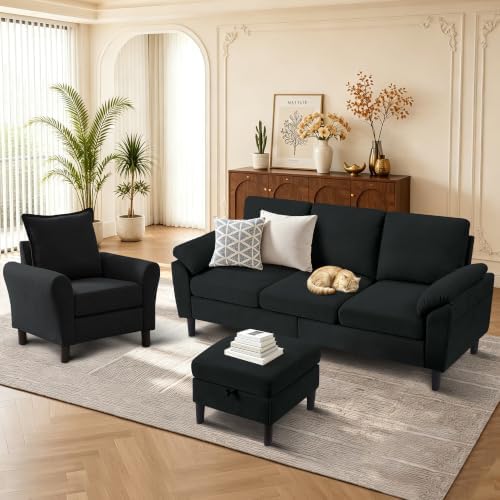 3 Pieces Sectional Sofa, Couch Set by Portaforta