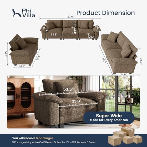 PHI VILLA Modular Sectional Sofa Set - Image 3