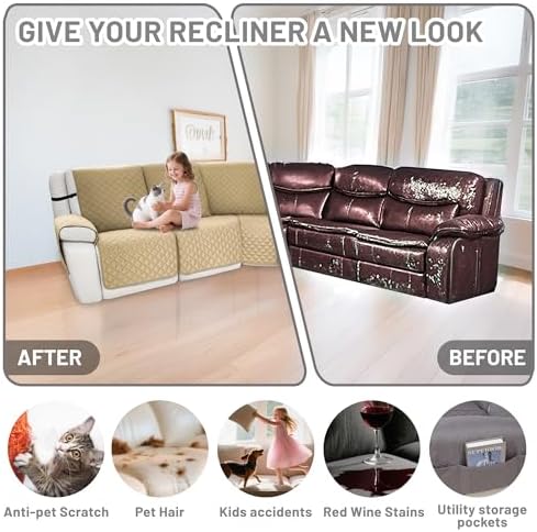 Waterproof Sectional Reclining Couch Covers L Shaped Recliner Sectional Sofa - Image 6