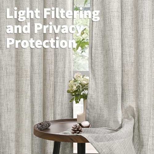 YoungsTex Dark Grey Linen Curtains 78 Inch Length - Image 3