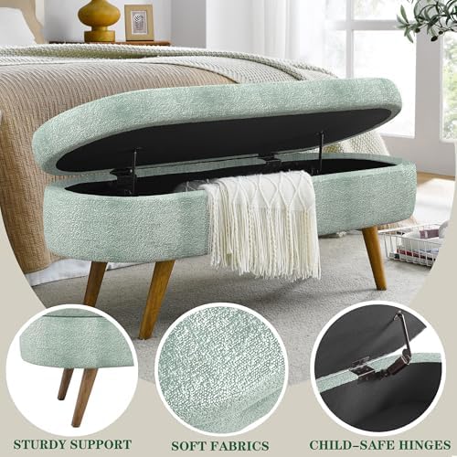 43.5" Ottoman with Storage, Storage Ottoman Bench with Safety Hinge, Bed End - Image 5